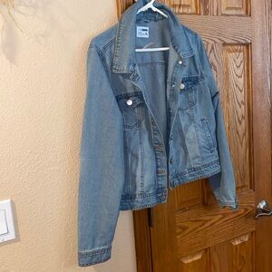 Cisco I denim collection XL Jean jacket Long Sleeve Button up Collar Christmas